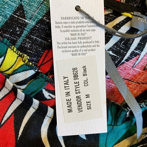 NEW Piazza Del Tempio Fit Flare Maxi Dress Black Floral Linen Sleeveless Medium - Picture 9 of 11
